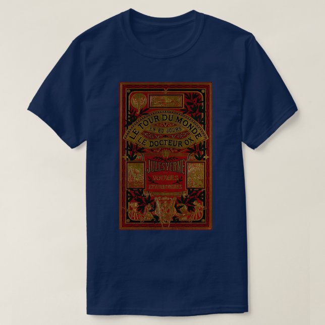 Jules Verne Around The World In Eighty Days  T-Shirt (Design Front)