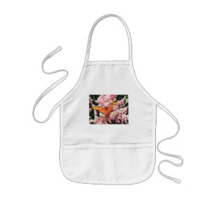Julia Butterfly on Pink Flowers Kids Apron