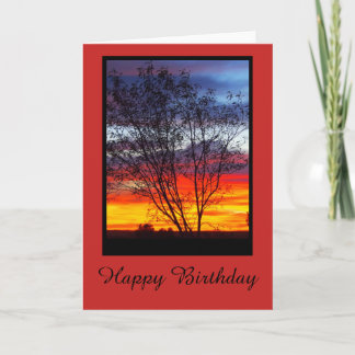 Julia Creek sunset silhouette blank birthday card
