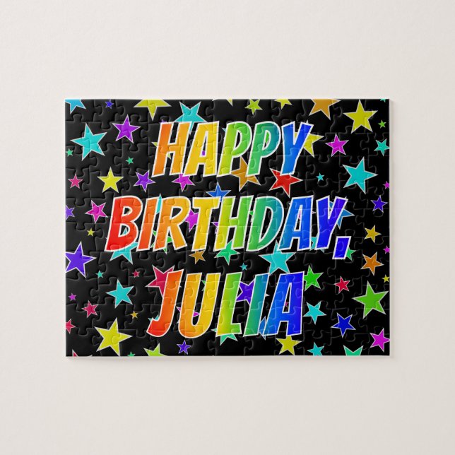 "JULIA" First Name, Fun "HAPPY BIRTHDAY" Jigsaw Puzzle (Horizontal)