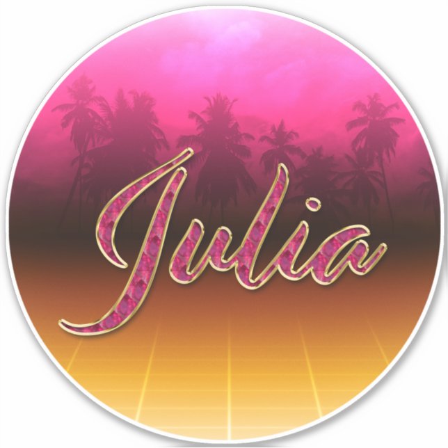 Julia First Name golden pink sticker (Front)