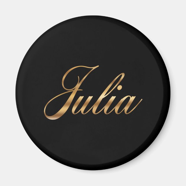 Julia gold Design Lettering Magnet (Front)