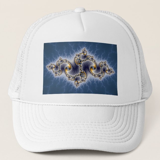 Julia In Blue - Fractal Art Trucker Hat (Front)