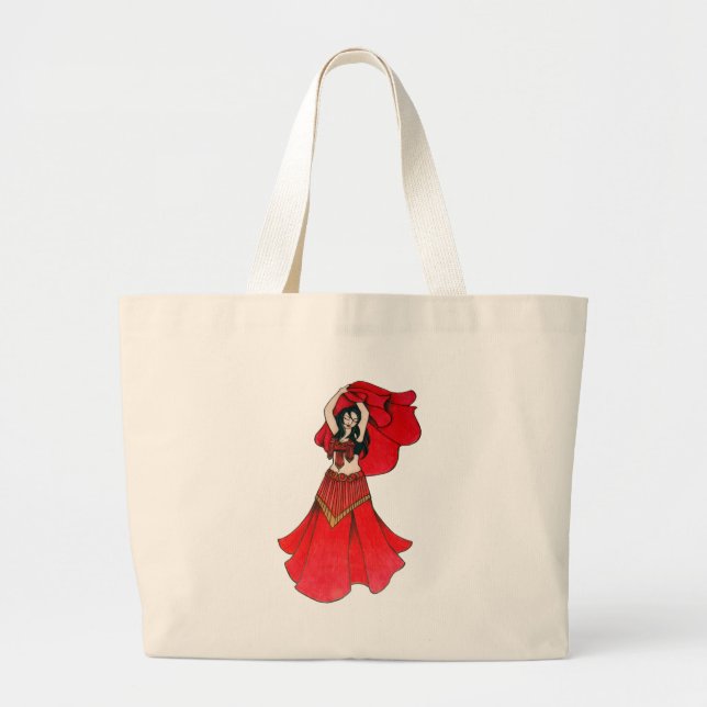 Julia Lolita Belly Dancer Art Large Tote Bag (Front)