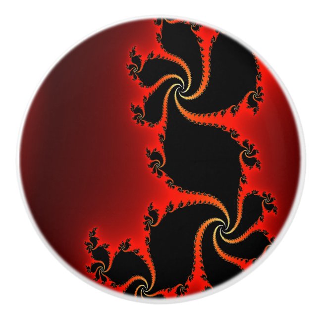 Julia Mandelbrot Abstract Fractal Art I Ceramic Knob (Front)