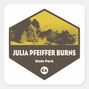 Julia Pfeiffer Burns State Park California Square Sticker