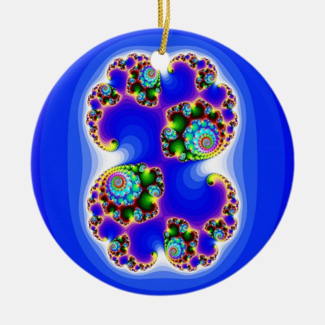 Julia Set Mandelbrot Set Fractal Geometry Ceramic Ornament (Front)
