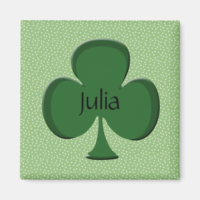 Julia Shamrock Name Magnet (Front)