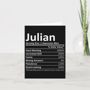 Julian Nutrition Funny Birthday Personalised Name Card