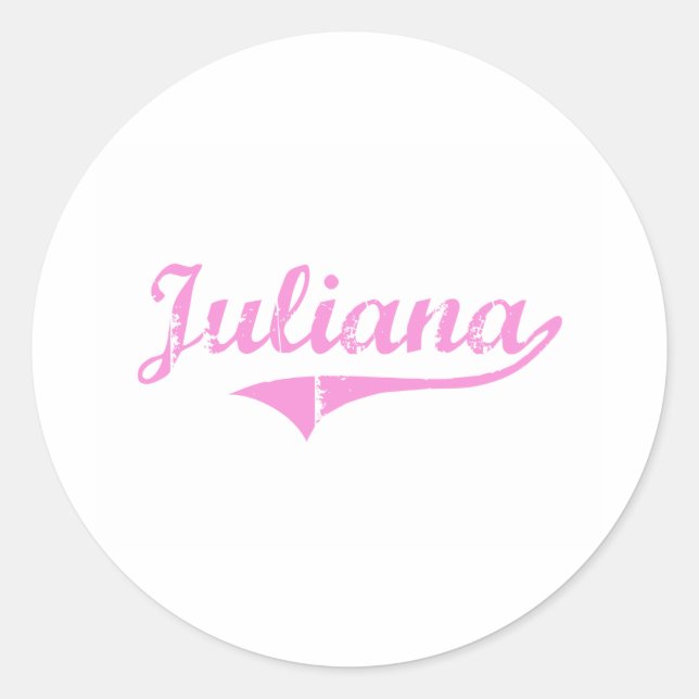 Juliana Classic Style Name Round Sticker (Front)