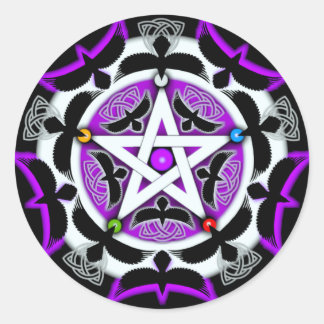 Julia's Crow Pentacle Classic Round Sticker