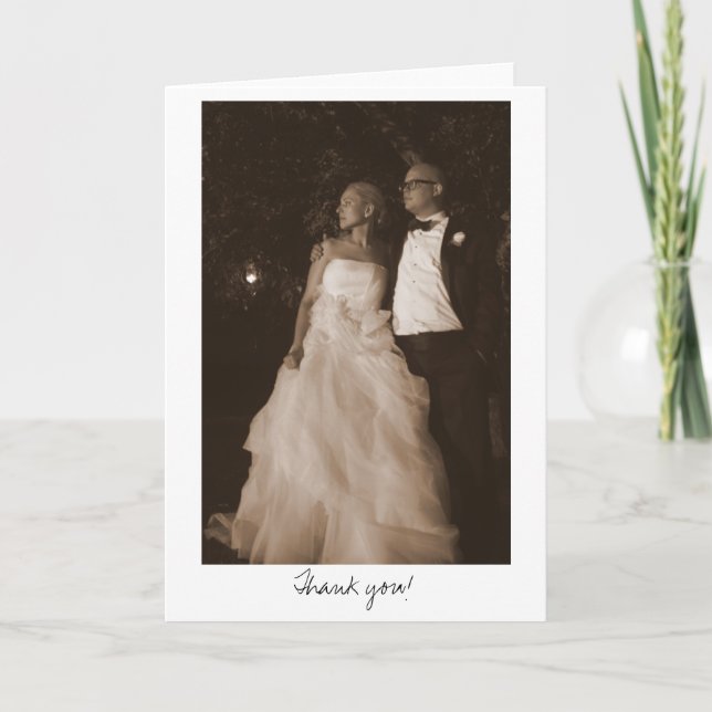 Julie -n- Matt Wedding 4x6 (sepia)-335, Thank you! You Card (Front)