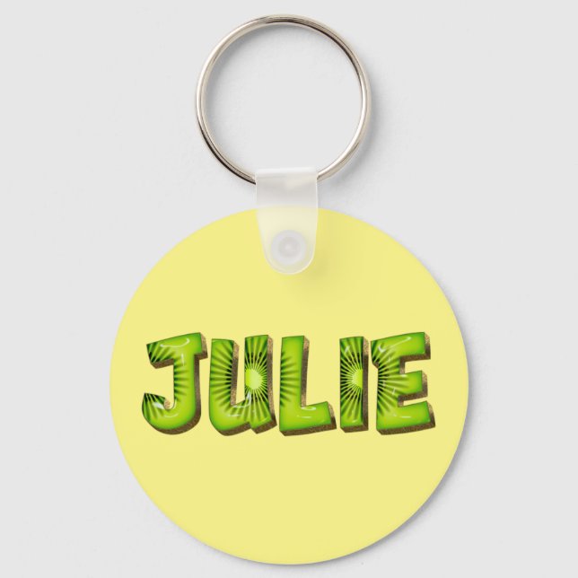 Julie Name Kiwi Design Keychain (Front)