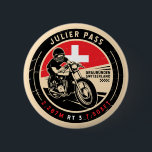 Julier Pass | Switzerland | Motorcycle 6 Cm Round Badge<br><div class="desc">Julier Pass done in a vintage,  distressed style emblem. It is a famous is high mountain pass found in Switzerland.</div>