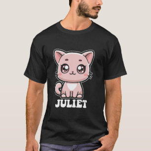 Juliet Cute Cat Kitten Design for Girls Name Julie T-Shirt