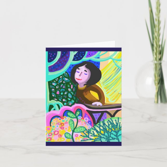 Juliet on balcony romantic birthday card (Front)