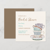 JULIET Tea Set Party Bridal Shower Invitation