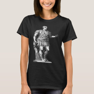 Julius Caesar Emperor Statue Line Art Roman Man T-Shirt