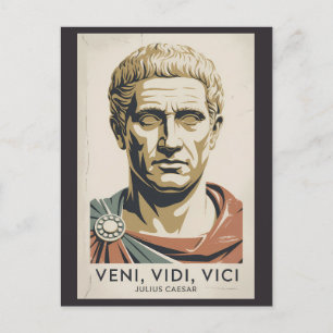 Julius Caesar Quote Roman Empire Illustration Postcard