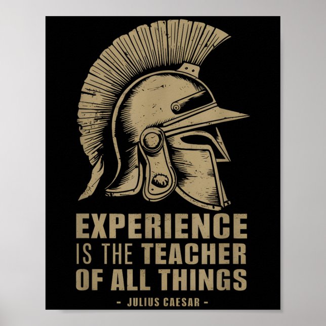 Julius Caesar Quote Roman Helmet Experience Is The Poster (Front)