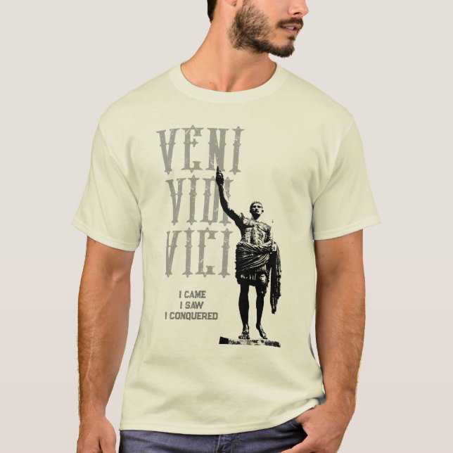 Julius Caesar Quote Veni Vidi Vici Mens Natural T-Shirt (Front)