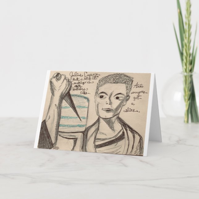 Julius Caesar Takes A Stab At Making A Cake, Card (Front)