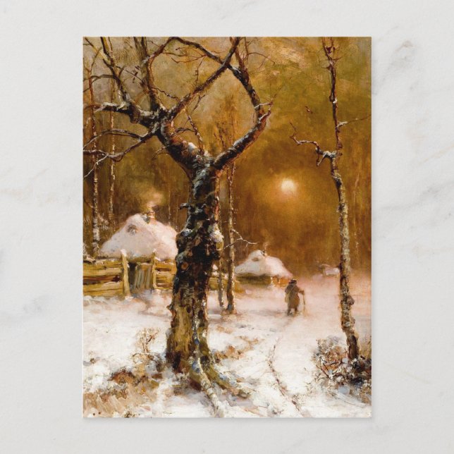 Julius Klever: Winter Night Walk Postcard (Front)