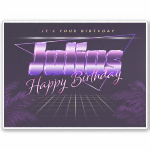 Julius Name Vorname lila retro Sticker Geburtstag