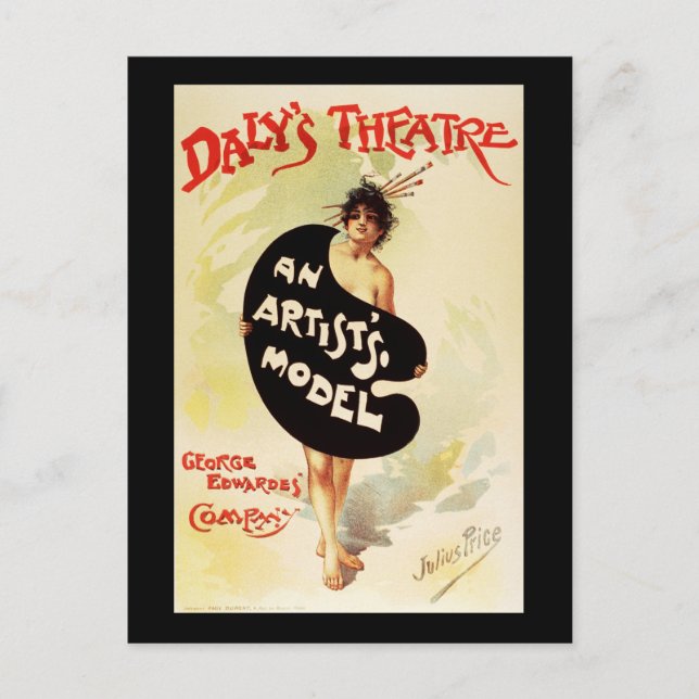 Julius Price Daly's Theatre An Artist's Model Postcard (Front)