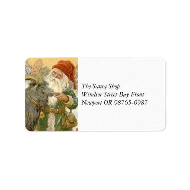 Jultomten Feeds Yule Goat a Cookie Label (Front)