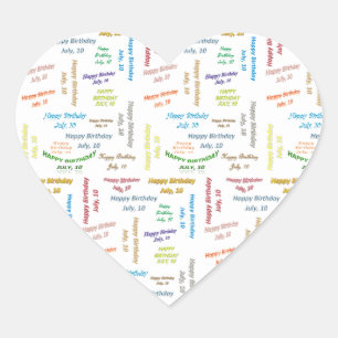 July, 10 Birthday Sticker