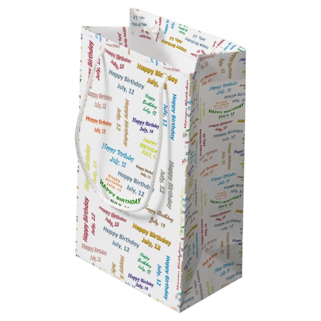 July, 12 Birthday Gift Bag (Back Angled)