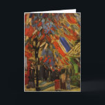 July 14th Celebration in Paris by Vincent van Gogh Card<br><div class="desc">The Fourteenth of July Celebration in Paris by Vincent van Gogh is a vintage fine art post impressionism daily life portrait painting featuring an urban street scene in Paris, France during the Bastille Day holiday celebrations with French flags. Celebrate Bastille Day with a party, a parade and a van Gogh!...</div>