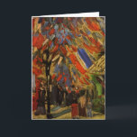 July 14th Celebration in Paris by Vincent van Gogh Card<br><div class="desc">The Fourteenth of July Celebration in Paris by Vincent van Gogh is a vintage fine art post impressionism daily life portrait painting featuring an urban street scene in Paris, France during the Bastille Day holiday celebrations with French flags. Celebrate Bastille Day with a party, a parade and a van Gogh!...</div>