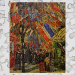 July 14th Celebration in Paris by Vincent van Gogh Jigsaw Puzzle<br><div class="desc">The Fourteenth of July Celebration in Paris by Vincent van Gogh is a vintage fine art post impressionism daily life portrait painting featuring an urban street scene in Paris, France during the Bastille Day holiday celebrations with French flags. Celebrate Bastille Day with a party, a parade and a van Gogh!...</div>