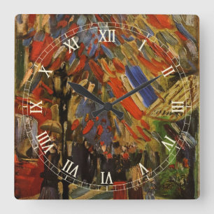 July 14th Celebration in Paris by Vincent van Gogh Square Wall Clock