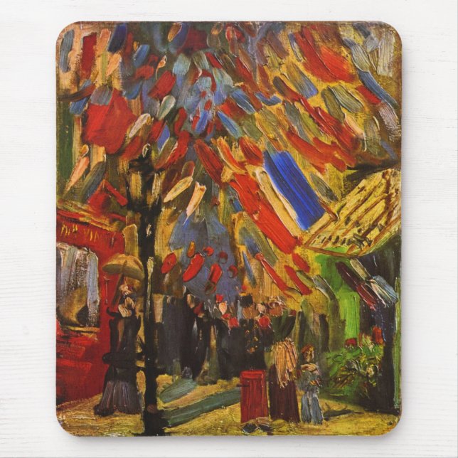 July 14th Celebration in Paris Van Gogh Fine Art Mouse Pad (Front)