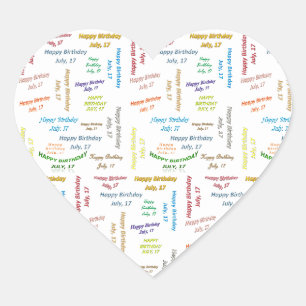 July, 17 Birthday Sticker