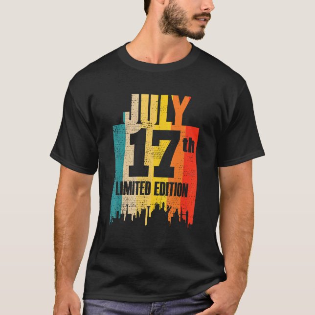 July 17 Limited Edition July 17th Day Month 7 Retr T-Shirt (Front)