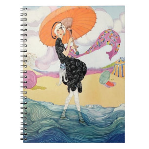July 1919 Helen Dryden Fashion Woman at Beach Notebook
