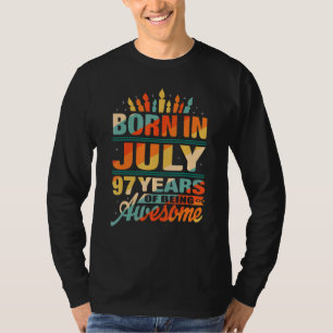 July 1925 97 Years Old 97th Birthday  Candle Graph T-Shirt