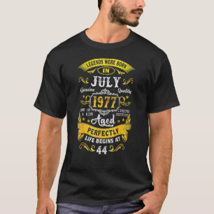 July 1977 44th Birthday 44 Year Old Men Women 2 T-Shirt