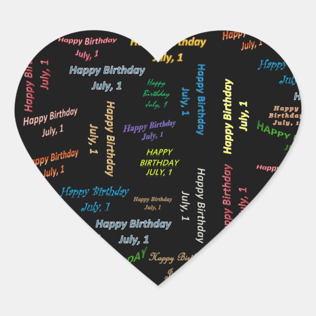 July, 1 Birthday Sticker (Front)