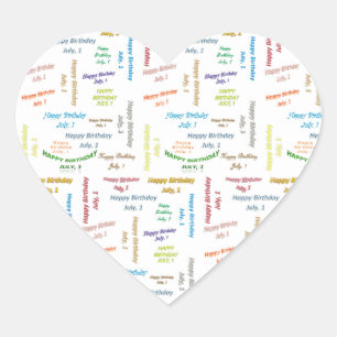 July, 1 Birthday Sticker