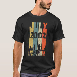 July 2002 20 Birthday 20 Year Old 2002 Birthday Vi T-Shirt