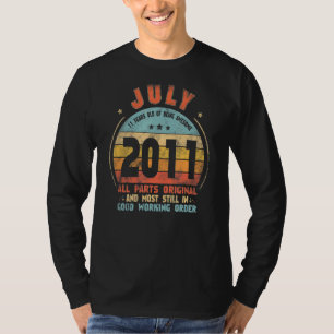 July 2011 Awesome 11th Birthday Vintage 2011 Bday  T-Shirt
