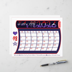July 2026 Red White Blue LOVE FabricFont Navy Bolt