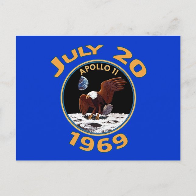July 20, 1969 Apollo 11 Mission to the Moon Postcard (Front)