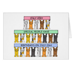 July 23rd Birthday, Cartoon Cats.