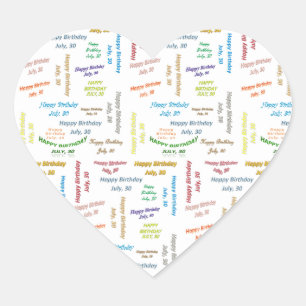 July, 30 Birthday Sticker